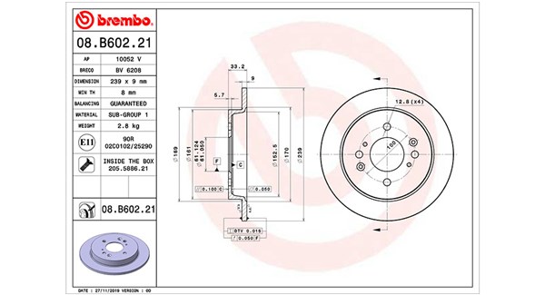 MAGNETI MARELLI Bremseskive 360406169501 239mm 9mm for HONDA