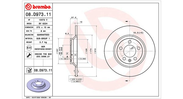 MAGNETI MARELLI Bremseskive 360406170501 272mm 10mm for AUDI