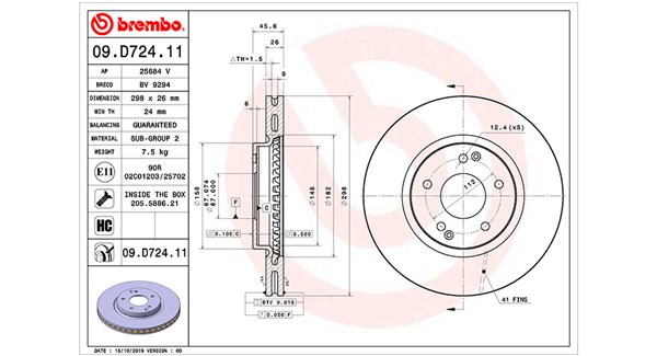 MAGNETI MARELLI Bremseskive 360406170701 298mm 26mm for SSANGYONG