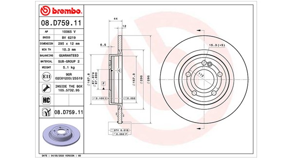 MAGNETI MARELLI Bremseskive 360406169701 295mm 12mm for MERCEDES-BENZ