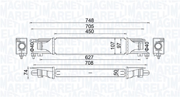MAGNETI MARELLI Ladeluftkøler 351319204130 for OPEL VAUXHALL