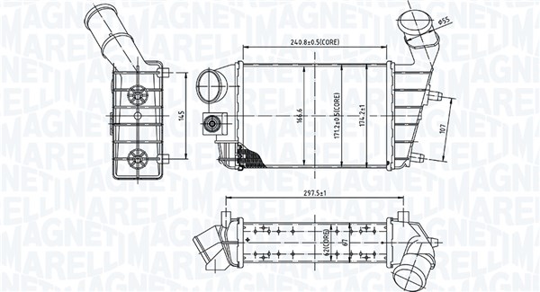 MAGNETI MARELLI Ladeluftkøler 351319204460 for ALFAROME/FIAT/LANCI