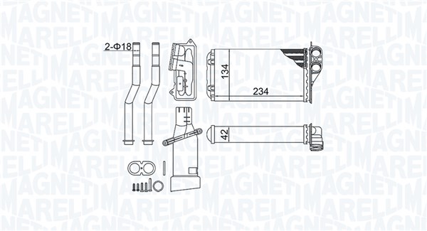 MAGNETI MARELLI Varmeelement, kabinevarme 350218466000 for TOYOTA CITROËN/PEUGEOT