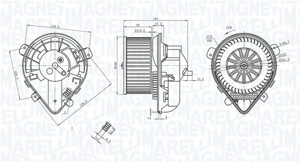 MAGNETI MARELLI Kabineblæser 069412403010 for ALFAROME/FIAT/LANCI CITROËN/PEUGEOT