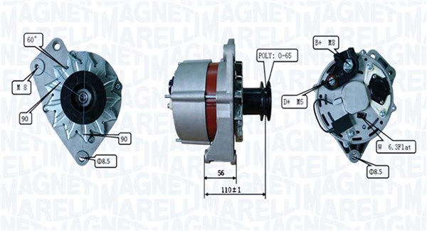 MAGNETI MARELLI Generator 063730520010 for PEUGEOT VW