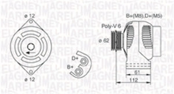 MAGNETI MARELLI Generator 063731884010 for OPEL