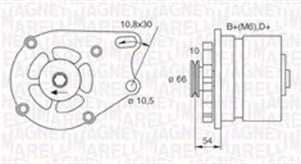 MAGNETI MARELLI Generator 063730893010 for FIAT