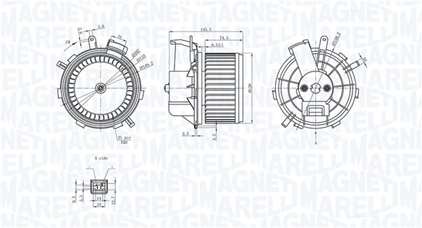 MAGNETI MARELLI Kabineblæser 069412236010 for ALFAROME/FIAT/LANCI CITROËN/PEUGEOT