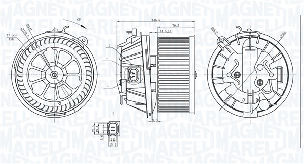 MAGNETI MARELLI Kabineblæser 069412240010 for CITROËN/PEUGEOT