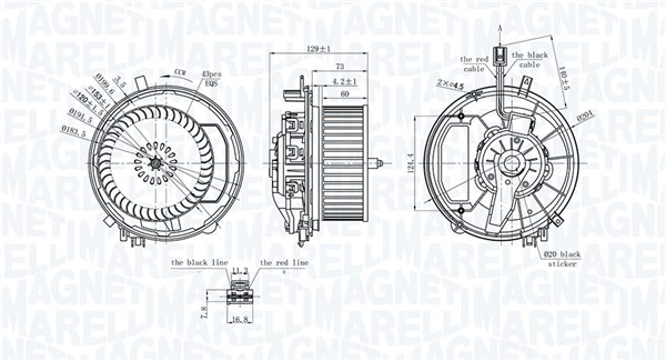 MAGNETI MARELLI Kabineblæser 069412245010 for VAG