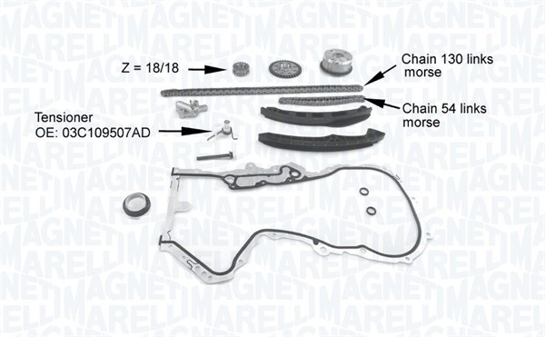 MAGNETI MARELLI Styrekædesæt 341500001210 for VW VAG