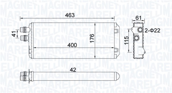 MAGNETI MARELLI Varmeelement, kabinevarme 350218325000 for IVECO