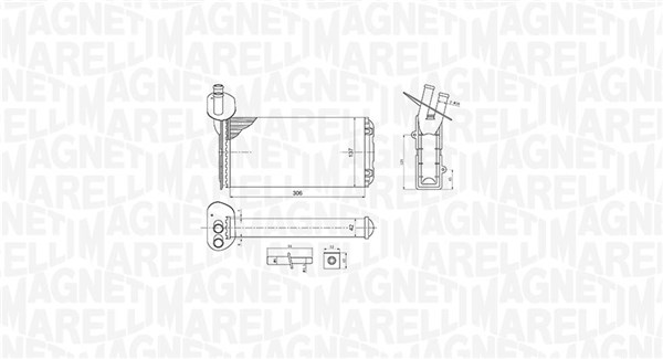 MAGNETI MARELLI Varmeelement, kabinevarme 350218410000 for VAG