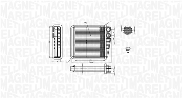 MAGNETI MARELLI Varmeelement, kabinevarme 350218423000 for VAG