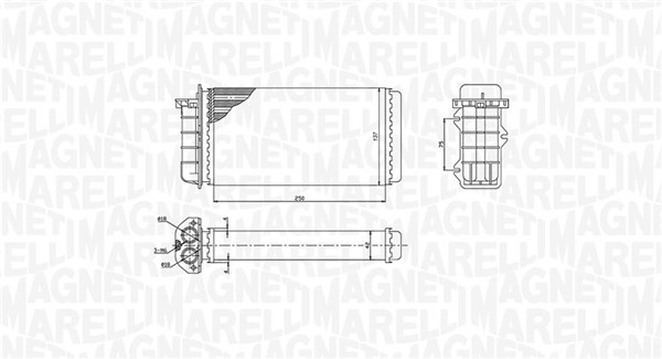 MAGNETI MARELLI Varmeelement, kabinevarme 350218441000 for ALFAROME/FIAT/LANCI