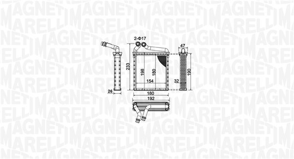 MAGNETI MARELLI Varmeelement, kabinevarme 350218442000 for VAG