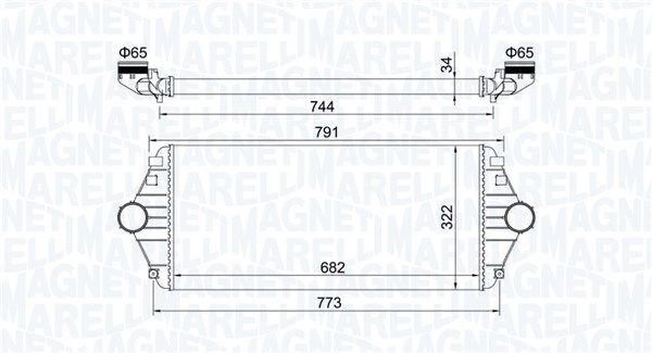 MAGNETI MARELLI Ladeluftkøler 351319204600 for ALFAROME/FIAT/LANCI CITROËN/PEUGEOT