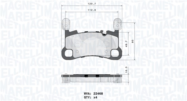 MAGNETI MARELLI Bremseklodser 363700465050 for PORSCHE