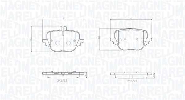 MAGNETI MARELLI Bremseklodser 363700450169 for MERCEDES-BENZ