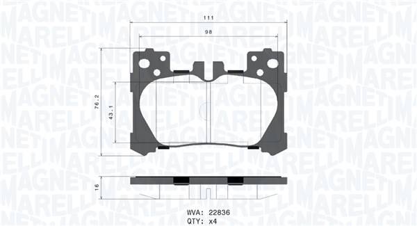 MAGNETI MARELLI Bremseklodser 363700483181 for LEXUS