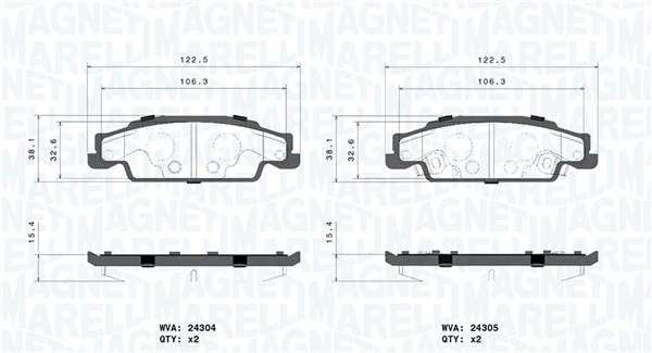 MAGNETI MARELLI Bremseklodser 363700409031 for CADILLAC