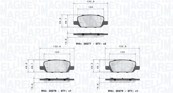MAGNETI MARELLI Bremseklodser 363700409027 for TESLA