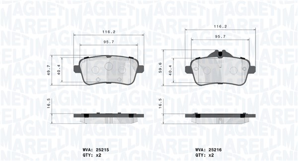 MAGNETI MARELLI Bremseklodser 363700450156 for MERCEDES-BENZ