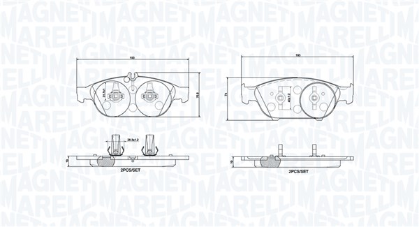 MAGNETI MARELLI Bremseklodser 363700450106 for MERCEDES-BENZ