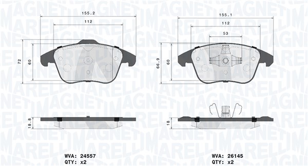MAGNETI MARELLI Bremseklodser 363700461136 for DS