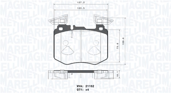 MAGNETI MARELLI Bremseklodser 363700450159 for MERCEDES-BENZ
