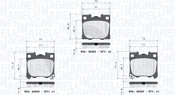 MAGNETI MARELLI Bremseklodser 363700483186 for TOYOTA