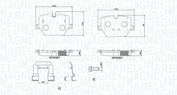 MAGNETI MARELLI Bremseklodser 363700406116 for BMW TOYOTA