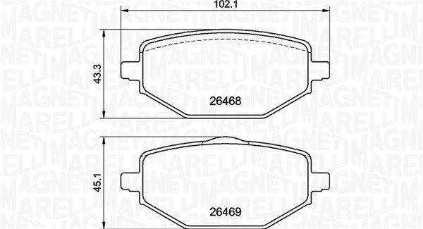 MAGNETI MARELLI Bremseklodser 363700468076 for RENAULT