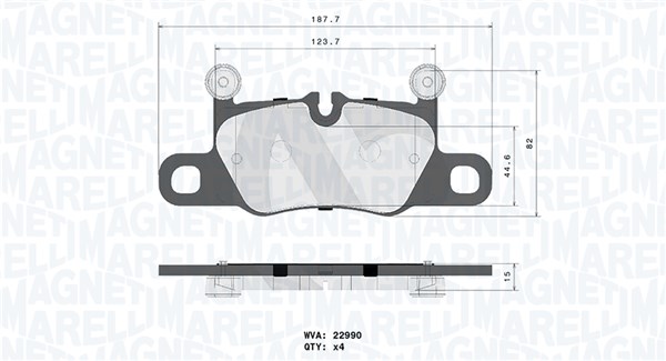 MAGNETI MARELLI Bremseklodser 363700465044 for PORSCHE