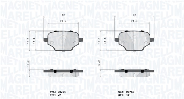 MAGNETI MARELLI Bremseklodser 363700459098 for VAUXHALL PEUGEOT TOYOTA