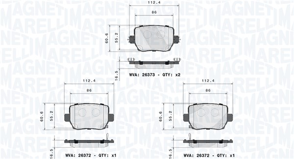 MAGNETI MARELLI Bremseklodser 363700409030 for TESLA