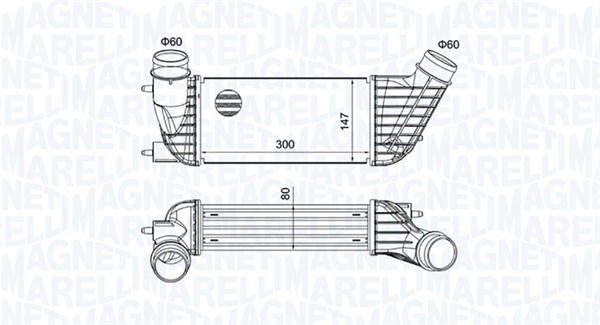 MAGNETI MARELLI Ladeluftkøler 351319204260 for ALFAROME/FIAT/LANCI CITROËN/PEUGEOT