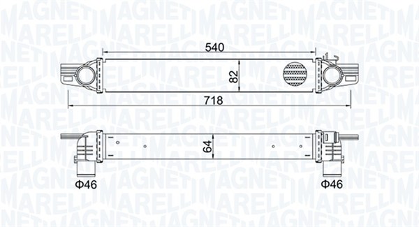 MAGNETI MARELLI Ladeluftkøler 351319204360 for ALFAROME/FIAT/LANCI CITROËN/PEUGEOT