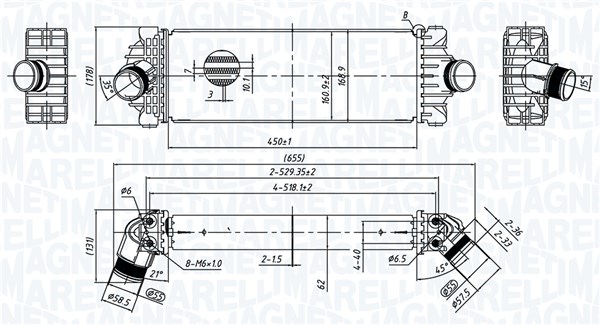 MAGNETI MARELLI Ladeluftkøler 351319206230 for FORD