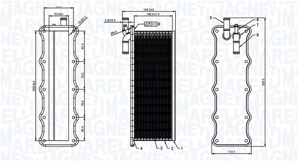 MAGNETI MARELLI Ladeluftkøler 351319206190 for VAG