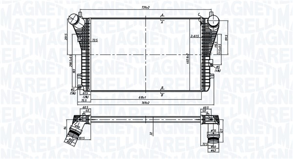 MAGNETI MARELLI Ladeluftkøler 351319206210 for VAG