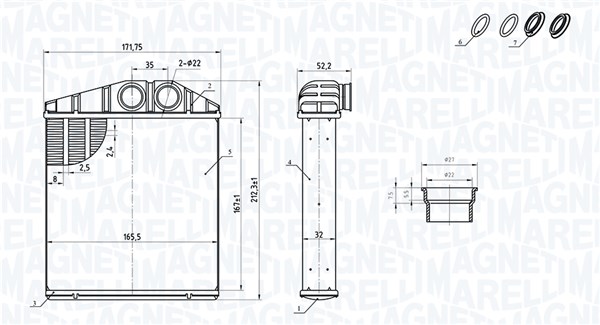 MAGNETI MARELLI Varmeelement, kabinevarme 350218419000 for OPEL VAUXHALL