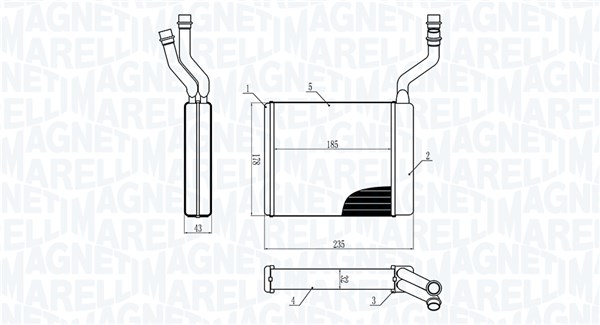 MAGNETI MARELLI Varmeelement, kabinevarme 350218425000 for FORD VOLVO