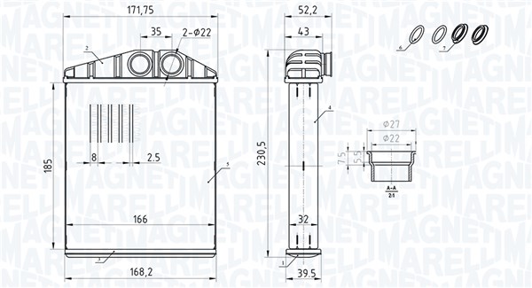 MAGNETI MARELLI Varmeelement, kabinevarme 350218426000 for OPEL ALFAROME/FIAT/LANCI VAUXHALL