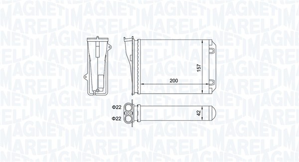 MAGNETI MARELLI Varmeelement, kabinevarme 350218463000 for CITROËN/PEUGEOT