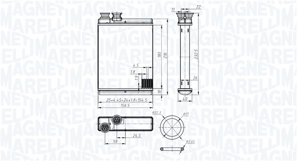 MAGNETI MARELLI Varmeelement, kabinevarme 350218486000 for CITROËN/PEUGEOT