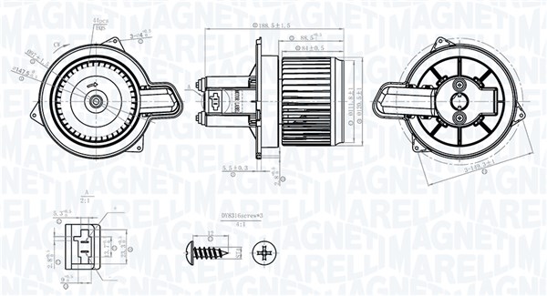 MAGNETI MARELLI Kabineblæser 069412781010 for ALFAROME/FIAT/LANCI