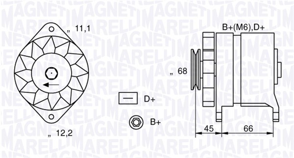 MAGNETI MARELLI Generator 063321112010 for FIAT SKODA MITSUBISHI