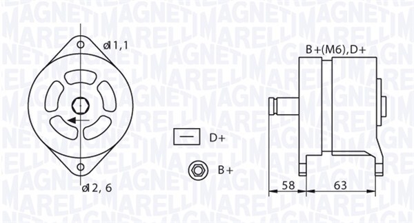 MAGNETI MARELLI Generator 063320049010 for FIAT IVECO SKODA
