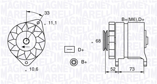 MAGNETI MARELLI Generator 063321154010 for FIAT SKODA LAMBORGHINI MITSUBISHI